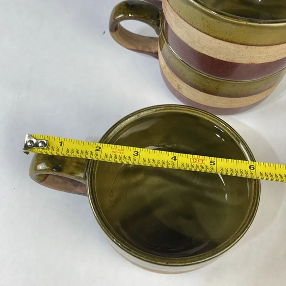 Vintage Triple Glaze Oversized Pottery Mugs (set of 3) - Picture 13 of 13